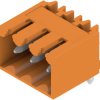 Pin header, 3 pole, pitch 3.5 mm, angled, orange, 1605080000