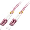 LINDY 46344 światłowodowe do światłowodów kabel 10.00 m różowy [1x złącze męskie LC - 1x złącze męskie LC] 50/125 µ Mult