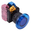 YW1L-A4E11Q3S Blue 12V illuminated 22mm Mushroom Maintained Push Button Switch 1NO-1NC IP65 IDEC