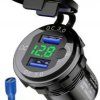 Ładowarka 2xUSB QC 3.0;+woltomierz; metalowa;zielony;wyłącznik;12-24V