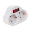 Velleman Intermediate plug with on/off switch - 2 sockets - earthed