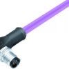 Sensor actuator cable, M12-cable plug, angled to open end, 5 pole, 2 m, PUR, purple, 4 A, 77 2527 0000 50705-0200