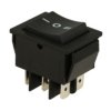 Przełącznik; klawiszowy (kołyskowy); RS2032C0BK; ON-OFF-ON; 2 tory; czarny; bez podświetlenia; bistabilny; konektory 6,3x0,8mm;