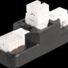 87104 Keystone LSA set with clip-on bracket, RJ45 / RJ11, Cat.6, black