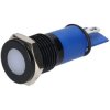 R-TECH 656989 Panel Indicator 12mm Flat 12V Whi Black Plated Brass