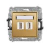 Mini Gniazdo Podwójne 2Xusb-Aa 2.0 Złoty 29Mgusb-2