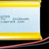 333285 Lithium-ion battery, SOLDERED 333285, 2100 mAh, 3.7 V