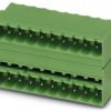 Pin header, 3 pole, pitch 5 mm, angled, green, 1736687