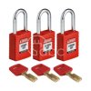 Kłódka LOTO SafeKey nylonowa, szekla stalowa 38 mm, czerwona (3 szt.), 150271