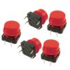 Opencircuit Tactiele button 12x12x7,3mm red - 5 pcs