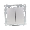 Simon 54 Przycisk Podwójny, Szybkozłącza, Srebrny Mat Dp2.01/43