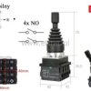 Joystick przemysłowy; 4 tory; stabilny; 2xNO; 22mm