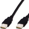USB 2.0 connection cable, USB plug type A to USB plug type A, 1 m, black, AK-300100-010-S