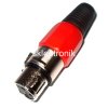 Wtyk mikrof. 3PIN kab. żeńskie czerwone XLR