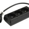Przedłużacz do UPS 3-gniazda z/u 10A /H05VV-F 3x1 0,3m/ z wtykiem IEC C14 PS-PCU 370
