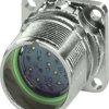 Flange socket, M23, 16 pole, crimp connection, standard/ONECLICK quick locking system, straight, 1681135
