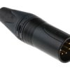 Złącze XLR 5 -pinowe Montaż na kablu Męski Czarny