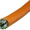 FRNC ethernet cable, Cat 7, 8-wire, AWG 23, orange, SLAN 1000 STP-C 4 PR AWG 23/1