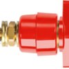 Pole terminal, 4 mm, red, 1000 V, 63 A, M6 threaded bolt, nickel-plated, POL 631 L / RT