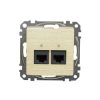 Gniazdo komputerowe podwójne RJ45 kat. 6 STP, brzoza, efekt drewna, Sedna Design i Elements SDD180462