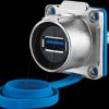 IC01-24U302 Connector - USB 3.0 feed-through coupling, IP65/67