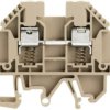Through terminal block, screw connection, 0.5-4.0 mm², 2 pole, 32 A, 6 kV, dark beige, 9537450000