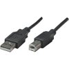 Manhattan 374507 USB cable USB 2.0 USB-A to USB-B 0.50m Black Metal foil shield