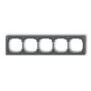 DECO Ramka uniwersalna pięciokrotna z tworzywa DECO Soft grafitowy mat 28DRSO-5