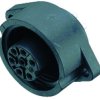 Panel socket, 6 pole + PE, solder cup, screw locking, straight, 09 4228 00 07