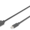 USB 2.0 adapter cable, USB plug type A to micro USB plug type B, 1 m, black, AK-300110-010-S