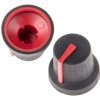 Pokrętło potencjometru oś: 6mm średnica: 16.8mm Wielowypustowe Czarny RS PRO
