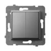 ARIA Wyłącznik podwójny świecznikowy zwierny przycisk szary mat ŁP-17U/m/70 OSPEL