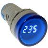 500V AC LED Voltage Meter, Round, Blue