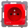 Karo Gniazdo Pojedyncze Z/U Data Z Przesłonami Czerwone Gp-1Szdp/M/00