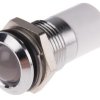 Lampka kontrolna do montażu panelowego 24V dc, biała 14mm LED Chrom Wyprowadzenia RS PRO