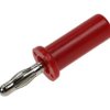 Wtyk bananowy; 4mm; 25.420.1; czerwony; 41,5mm; lutowany; 24A; 60V; mosiądz niklowany; ABS; Amass; RoHS