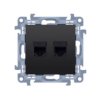 SIMON 10 Gniazdo komputerowe podwójne RJ45 kat.5e (moduł) czarny mat C52.01/49 KONTAKT SIMON