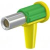 Złącze laboratoryjne bananowe 6mm gniazdo żółto-zielony 4mm2 55.3220-20