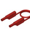 Measuring lead with (4 mm plug, spring-loaded, straight) to (4 mm plug, spring-loaded, straight), 500 mm, red, PVC, 1.0 mm², CAT