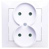 IMPRESJA Gniazdo podwójne b/u z przesłonami białe GP-2YP/00