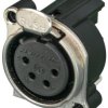 XLR panel socket, 4 pole, gold-plated, NC4FBH