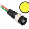 Kontrolka LED 5mm 12V/DC + przew. żółta