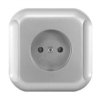 Topaz Gniazdo Pojedyncze Podtynkowe Bez Uziemienia Gpt-15T Srebrne