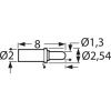 Charge and battery contact, round head, Ø 1.3 mm, travel  2.2 mm, pitch 2.54 mm, L 8 mm, TK54B.05.1,30.C.50.A