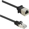 Renkforce RF-4394130 RJ45 Kabel sieciowy, kabel krosowy CAT 5e F/UTP 3.00 m czarny przedłużacz z zaczepami blokującymi,