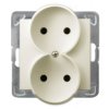 IMPRESJA Gniazdo podwójne bez uziemienia ecru GP-2YR/m/27 OSPEL