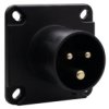 Wtyk Przemysłowy Tablicowy Odbiornikowy 16A 3P 200V-250V/Fe/ Ip44 Czarny