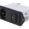 Złącze zasilające AC męskie 1A 250VAC C14 (E) 7,5mH FN282-1-06