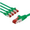 Cat 6 Kabel Krosowy, S/Ftp (Pimf), 2 M, Zielony, Zestaw 5 - Długość Kabla 2 M