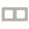 MINI Ramka uniwersalna podwójna kwadratowa z tworzywa taupe 60MR-2